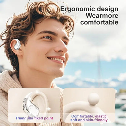 Experience Unmatched Sound with PAVUN Open Ear Wireless Headphones - Bluetooth, Built-In Microphone & LED Power Display