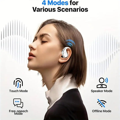 Experience Unmatched Sound with PAVUN Open Ear Wireless Headphones - Bluetooth, Built-In Microphone & LED Power Display