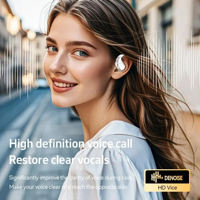 Experience Unmatched Sound with PAVUN Open Ear Wireless Headphones - Bluetooth, Built-In Microphone & LED Power Display